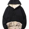 BLACKSTEP Women's Casual Fleece Sherpa Fur Lined Hoodie Winter Warm Pullover Hooded Sweatshirt