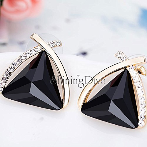 Shining Diva Fashion 18k Gold Plated Latest Crystal Earrings For Women and Girls