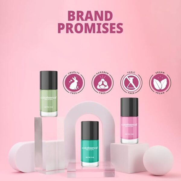 Coloressence Cute Coats Long Lasting Nail Paint | Chip Resistant | Quick Dry | One Swipe Application | Toxin Free|Nude Lilac-6ml