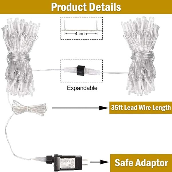 GIGAWATTS 35 Feet LED String Light 360° Copper Power Pixel String Lighting Serial Decorative Fairy Lights for Home Diwali Christmas Festival Wedding (Pack of 1, Warm White)