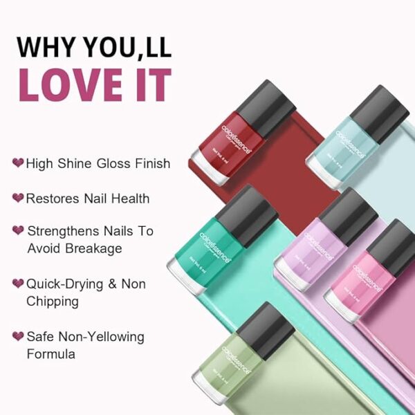 Coloressence Cute Coats Long Lasting Nail Paint | Chip Resistant | Quick Dry | One Swipe Application | Toxin Free|Nude Lilac-6ml