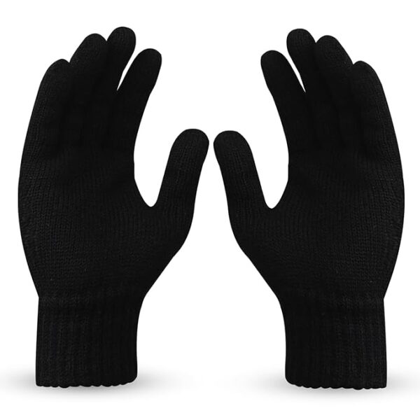 Boldfit Hand Gloves for Men & Women Winter Gloves for Men for Woolen Knitted Winter Gloves for Women Thermal Hand Gloves for Winter Warm Gloves for Women Winter Wear Unisex Hand Gloves - Black 1Pair