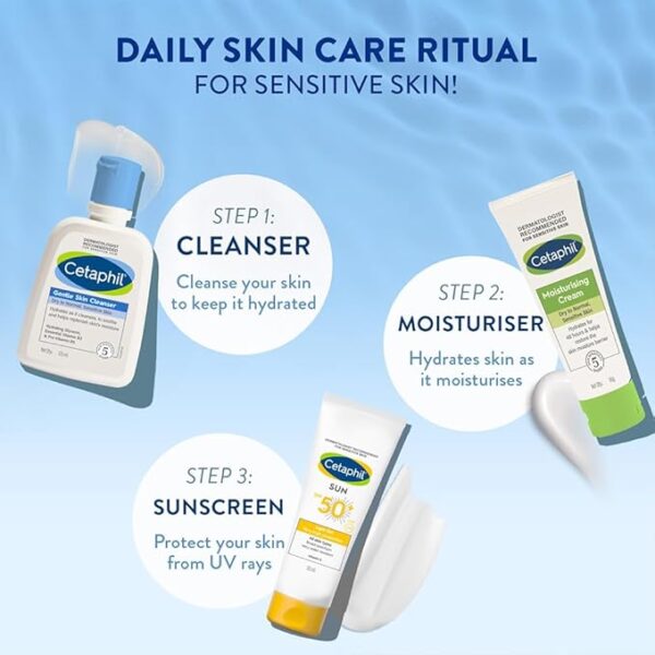 Cetaphil Face Wash Gentle Skin Cleanser for Dry to Normal, Sensitive Skin, 125 ml Hydrating Face Wash with Niacinamide, Vitamin B5