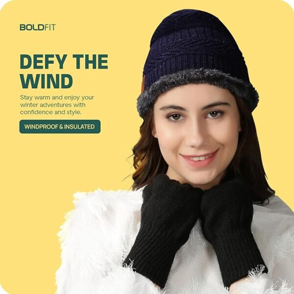 Boldfit Winter Cap set, Woolen Cap, Beanie Cap, Winter Gloves, Mufflers and Neck Warmer Winter Clothes for Women and Men