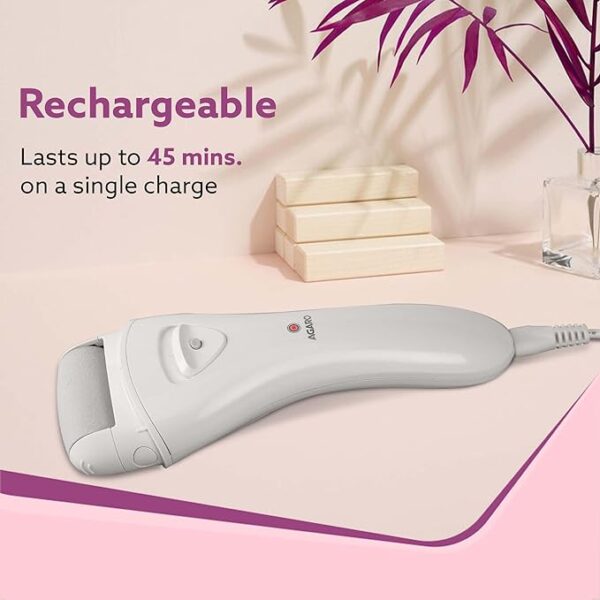 AGARO CR3001 Callus Remover with 3 Interchangeable Head Rollers, Rechargeable for Foot Care, Pedicure Device, Callus & Dead Skin Removal
