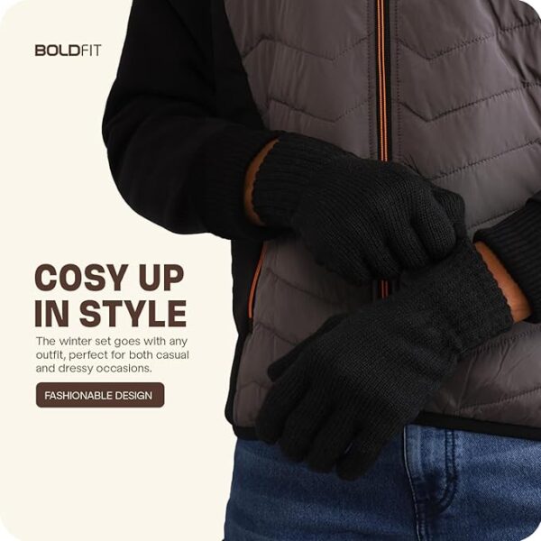 Boldfit Winter Cap set, Woolen Cap, Beanie Cap, Winter Gloves, Mufflers and Neck Warmer Winter Clothes for Women and Men