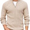 DENIMHOLIC Men High Neck Zipper Full Sleeve Cotton Knitted Winter Sweater