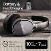 Boult Newly Launched Boost Headphones with 33db Hybrid ANC, 65H Playtime, 40mm Bass Drivers, Zen ENC Mic, Bluetooth v5.4, Type-C Fast Charging, Touch Controls, Over-Ear Wireless Headphones (Jet Black)