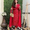 GoSriKi Women's Rayon Blend Straight Bandhej Printed Kurta with Pant & Dupatta