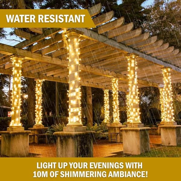 GIGAWATTS 35 Feet LED String Light 360° Copper Power Pixel String Lighting Serial Decorative Fairy Lights for Home Diwali Christmas Festival Wedding (Pack of 1, Warm White)