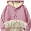 BLACKSTEP Women's Casual Fleece Sherpa Fur Lined Hoodie Winter Warm Pullover Hooded Sweatshirt