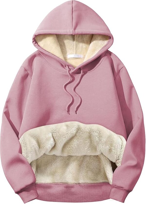 81tgD1PlxtL._SY879_ BLACKSTEP Women's Casual Fleece Sherpa Fur Lined Hoodie Winter Warm Pullover Hooded Sweatshirt