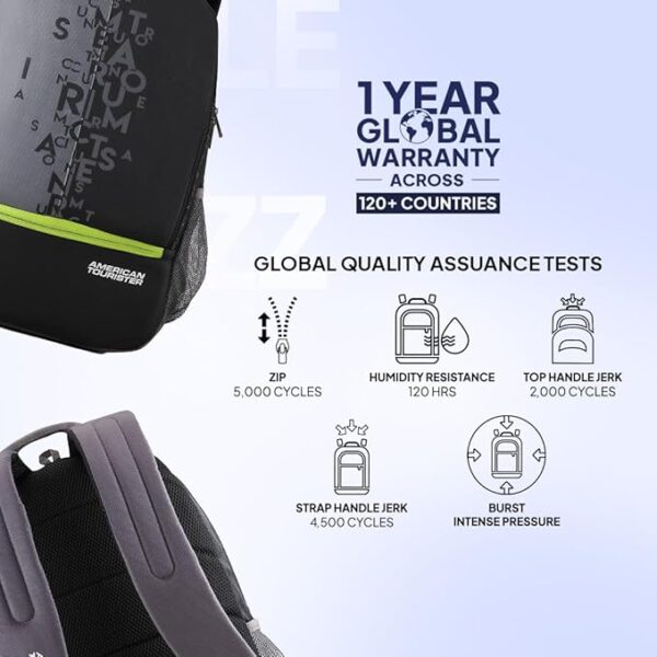 American Tourister Fizz Backpack School bag for travel with Organizer Bottle compartment water resistant backpack for Men, Women, Boys Laptop Backpack for College Gift for Men & Women