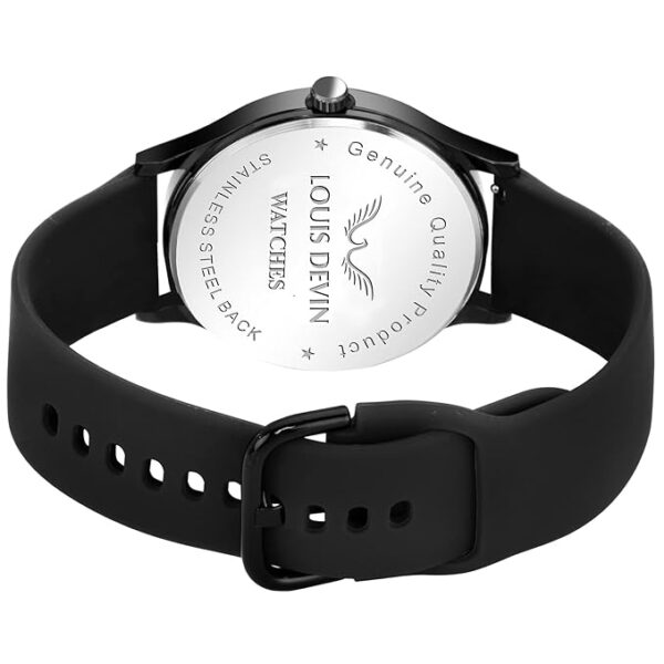 LOUIS DEVIN Silicone Strap Analog Wrist Watch for Men (Black/Blue/Red) | LD-BK054