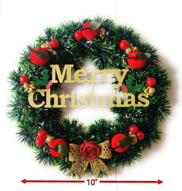SAU RANG Designer Christmas Wreath/Wall Hanging/Decoration for Xmas Party/Christmas Decorations for Home (Black Pine Golden, 10)