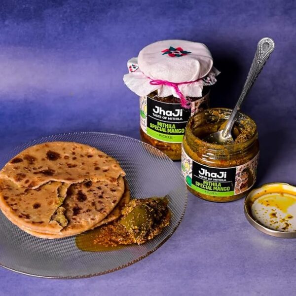 71kA-bw7GuL._SX679_ Jhaji Store's Mithila Special Mango Pickle | Bihari Style Aam Ka Achaar | Tangy and Spicy | Masaledaar & Khatta | 1-Inch Mango Pieces | Sun-Dried. No Artificial Preservatives & Colors | Bihari-Style Homemade Pickle, 250gm